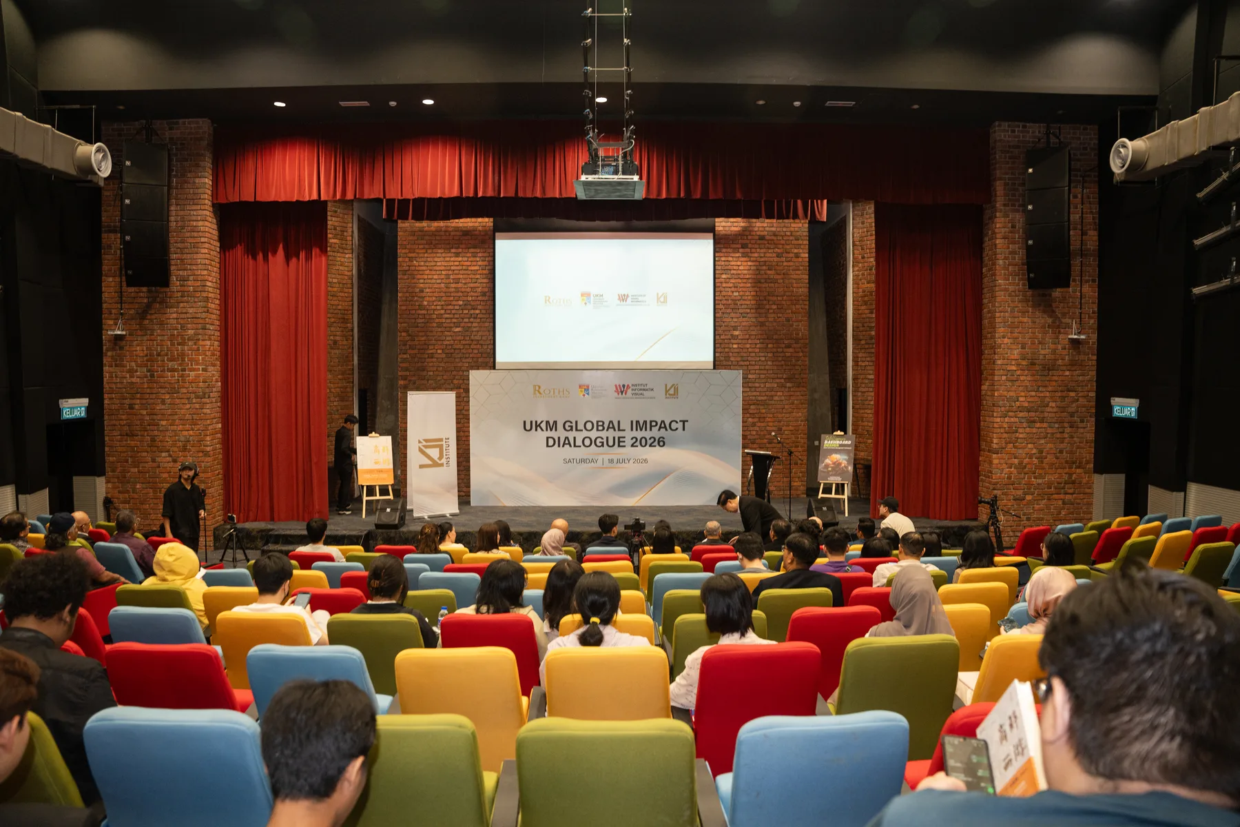 The UKM Global Impact Dialogue 2026 auditorium and stage